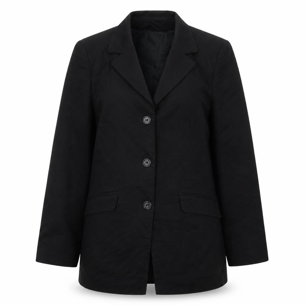 Front view of Dorothy Perkins women’s black polyester jacket suit jacket, size UK 12