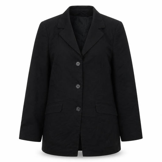 Front view of Dorothy Perkins women’s black polyester jacket suit jacket, size UK 12