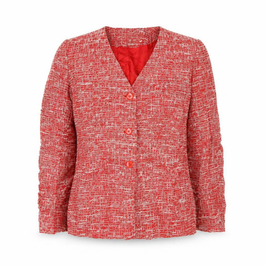 Front view of EPS by Episode women’s red flecked viscose jacket suit jacket, size UK 10
