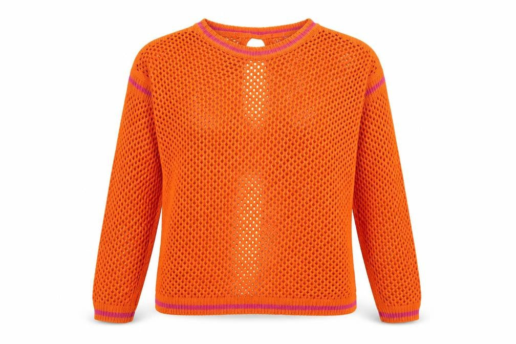 Front view of Next women’s orange round neck cotton jumper, size S