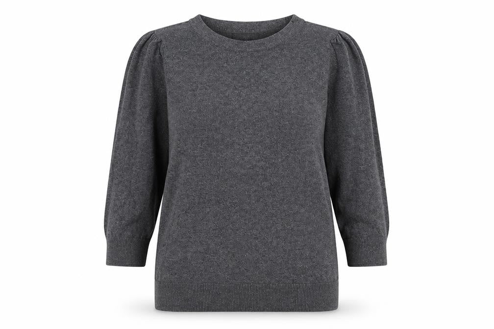 Front view of Gap women’s grey round neck cotton jumper, size XS