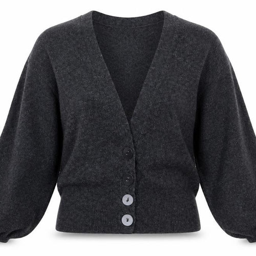 F&F Womens Grey V-Neck Viscose Cardigan Jumper Size 8