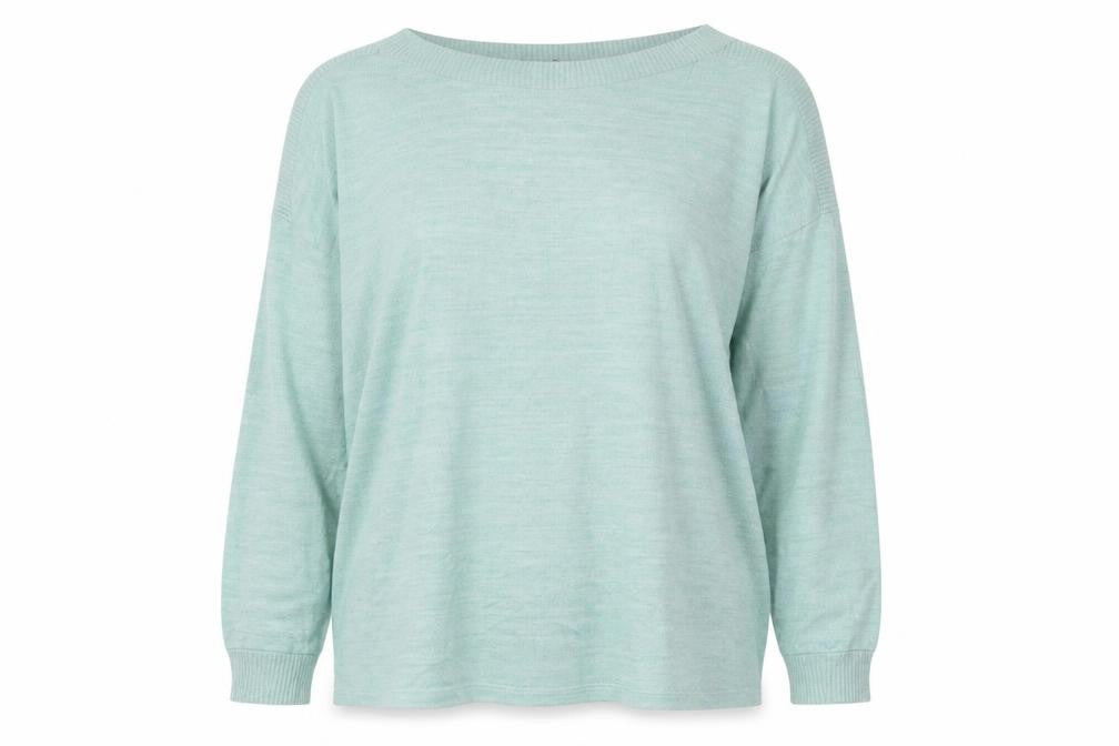 Front view of Papaya women’s green round neck viscose jumper, size XL