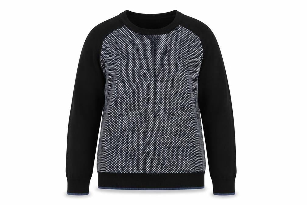Front view of Next women’s black round neck cotton jumper, size M