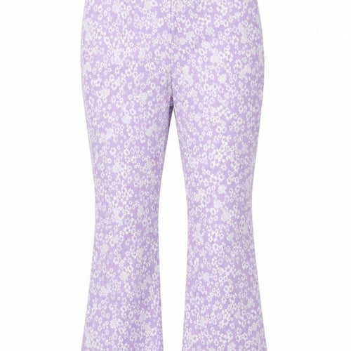 Primak Womens Purple Geometric Viscose Trousers Size 8 L26 in Regular