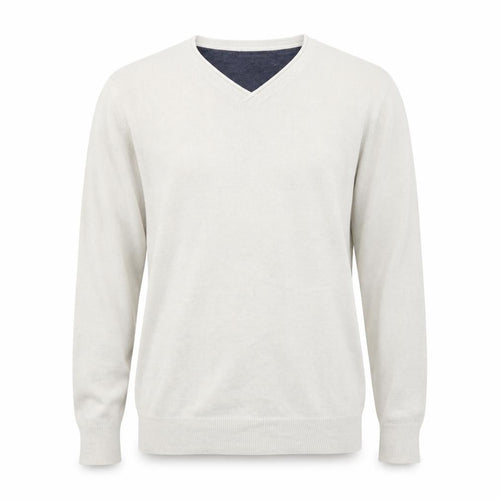 Industralize Mens Beige V-Neck Acrylic Henley Jumper Size M