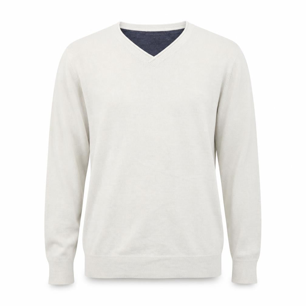 Industralize Mens Beige V-Neck Acrylic Henley Jumper Size M