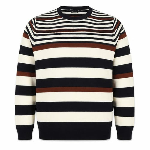Cedr wood state Mens Multicoloured Round Neck Striped Acrylic Pullover Jumper Size XL