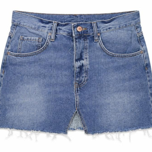 FOREVER 21 Womens Blue Cotton A-Line Skirt Size 28 in Button