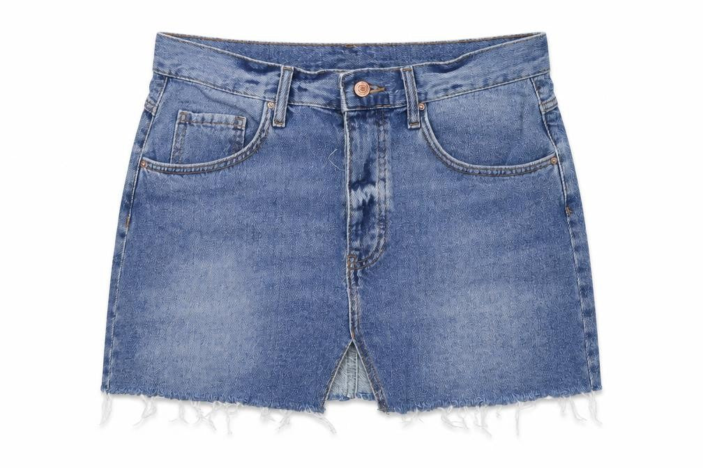 FOREVER 21 Womens Blue Cotton A-Line Skirt Size 28 in Button