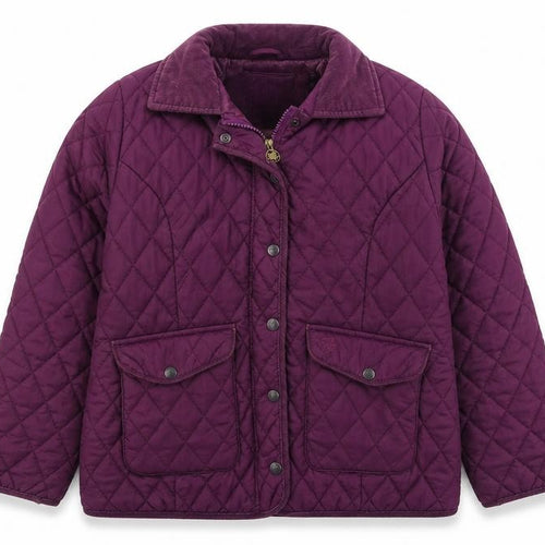 Country Estate Womens Purple Quilted Coat Size 12 Zip