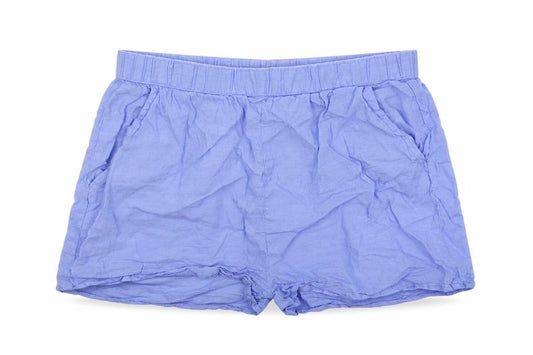 F&M Girls Blue Cotton Mom Shorts Size 13-14 Years Regular