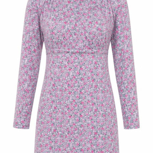 Wednesday's Girl Womens Pink Floral Polyester T-Shirt Dress Size S Round Neck
