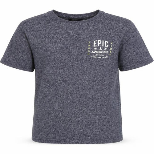 George Boys Grey Geometric Cotton Basic T-Shirt Size 9-10 Years Crew Neck - Epic