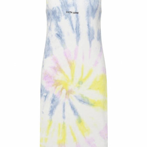 Sixth June Womens Multicoloured Geometric Polyester Pencil Dress Size L Round Neck - Tie Dye