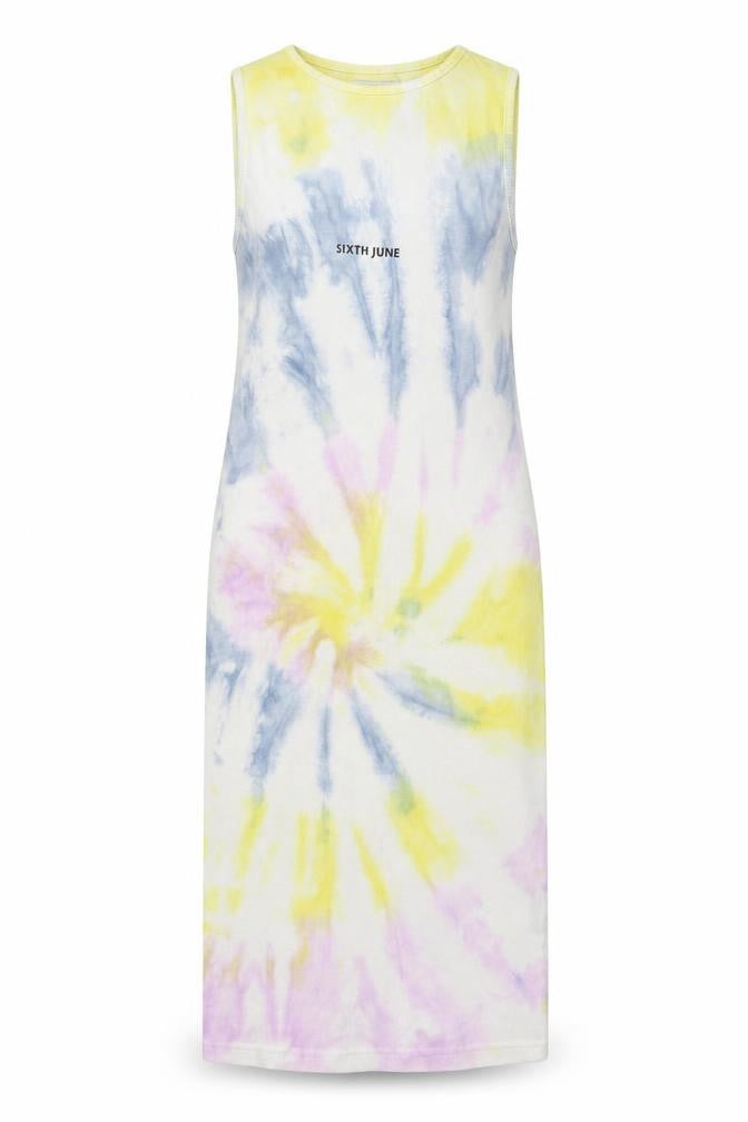 Sixth June Womens Multicoloured Geometric Polyester Pencil Dress Size L Round Neck - Tie Dye