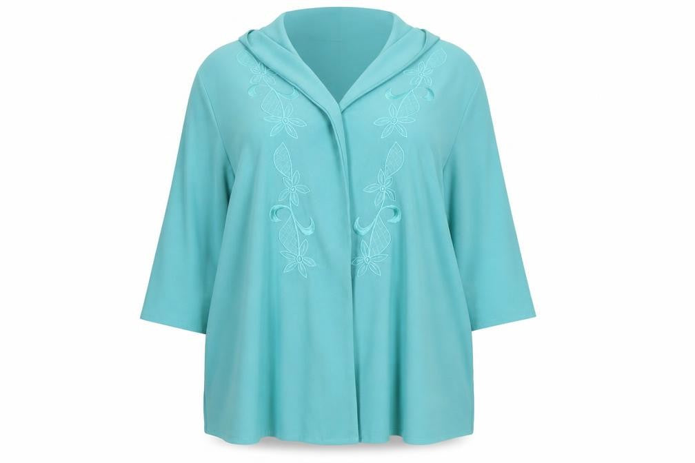 Classics Womens Green Round Neck Floral Polyester Cardigan Jumper Size 22
