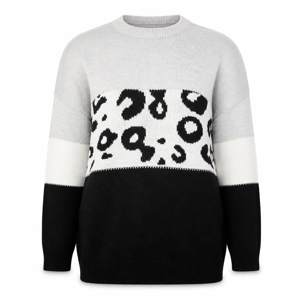 Preworn Womens Multicoloured Round Neck Animal Print Acrylic Pullover Jumper Size L
