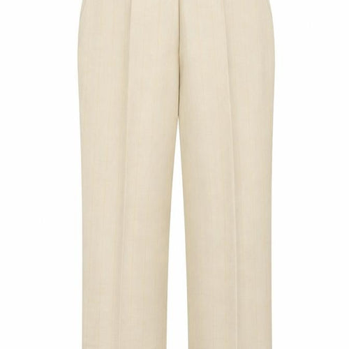 Marks and Spencer Womens Beige Striped Polyester Trousers Size 12 L27 in Regular