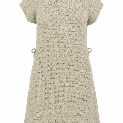 NEXT Womens Beige Acrylic Jumper Dress Size 10 Roll Neck