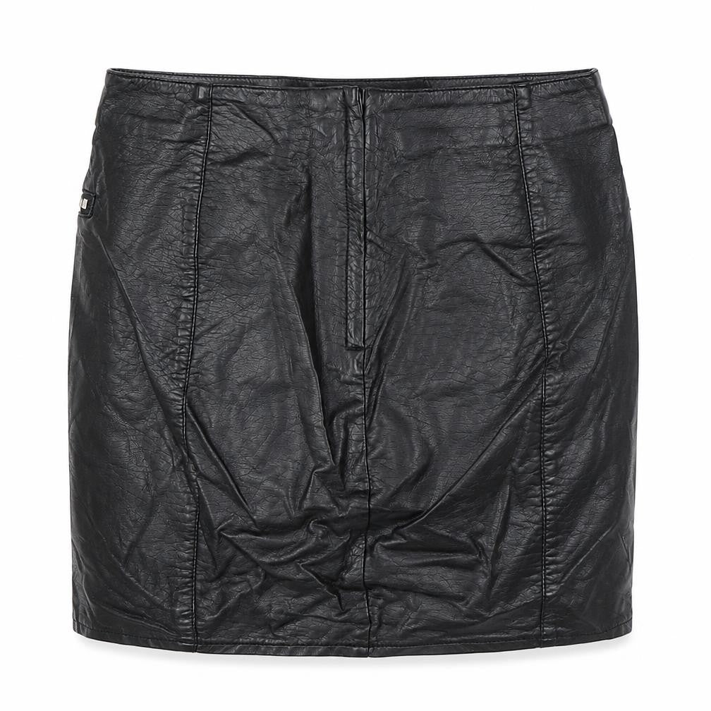 Divided by H&M Womens Black Polyurethane Straight & Pencil Skirt Size 8
