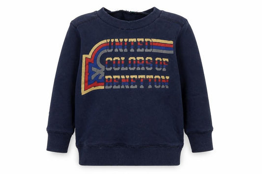 Front view of United Colors of Benetton boys’ blue cotton basic t-shirt, size 12-18, months round neck