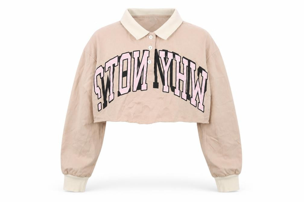 Front view of River Island girls’ beige cotton pullover sweatshirt, size 11, years - why not?