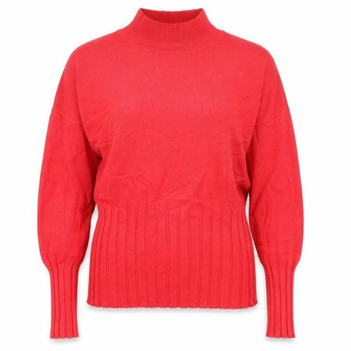 Marks & Spencer Womens Red Mock Neck Viscose Pullover Jumper Size 14