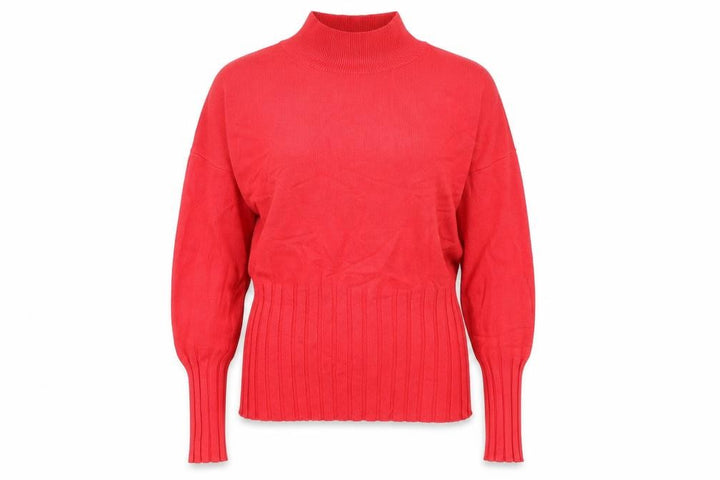 Marks & Spencer Womens Red Mock Neck Viscose Pullover Jumper Size 14