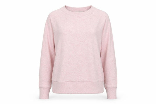 Front view of Next women’s pink round neck viscose jumper, size UK 12
