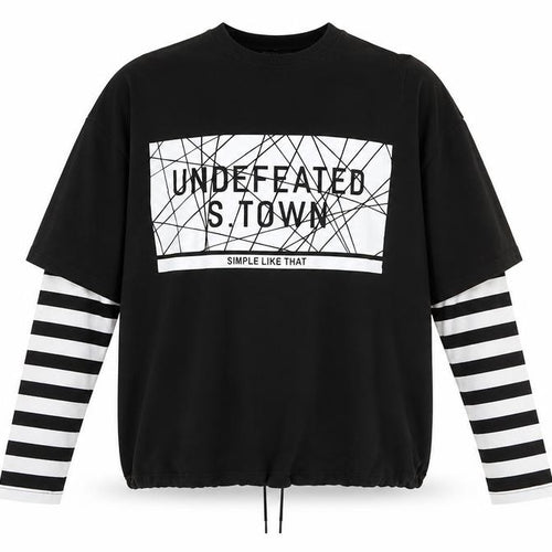 Staytown Mens Black Cotton Henley Sweatshirt Size M
