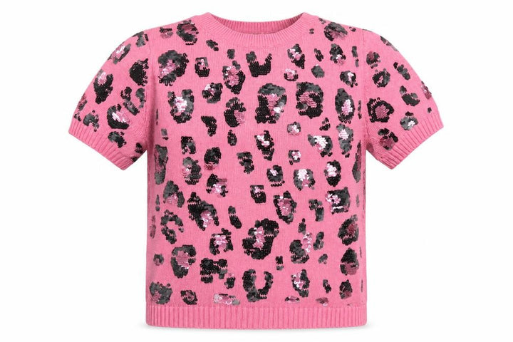 Marks & Spencer Womens Pink Crew Neck Animal Print Polyester Pullover Jumper Size 10