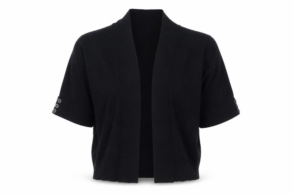 Wallis Womens Black V-Neck Cotton Cardigan Jumper Size M
