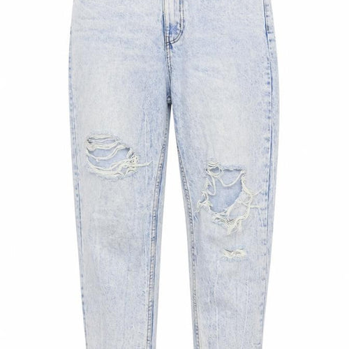 Denim Co. Womens Blue Cotton Tapered Jeans Size 10 L29 in Regular Button
