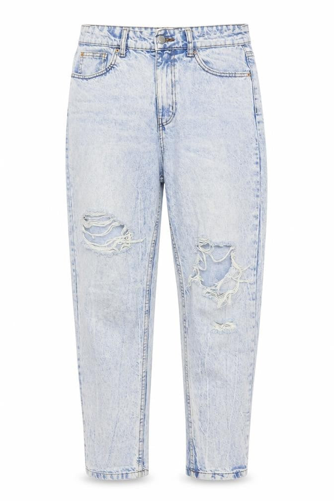 Denim Co. Womens Blue Cotton Tapered Jeans Size 10 L29 in Regular Button