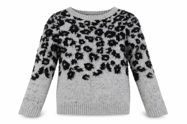 Marks & Spencer Womens Grey Boat Neck Animal Print Polyamide Pullover Jumper Size 8