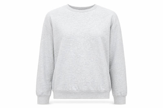 Front view of Atmosphere women’s grey polyester pullover sweatshirt, size UK 14