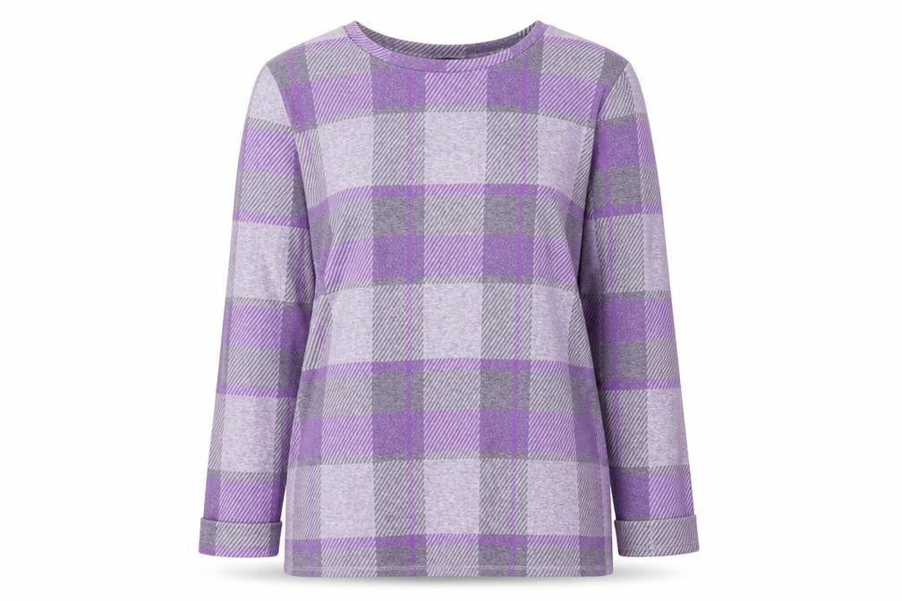 Marks & Spencer Womens Multicoloured Round Neck Plaid Polyester Pullover Jumper Size 10