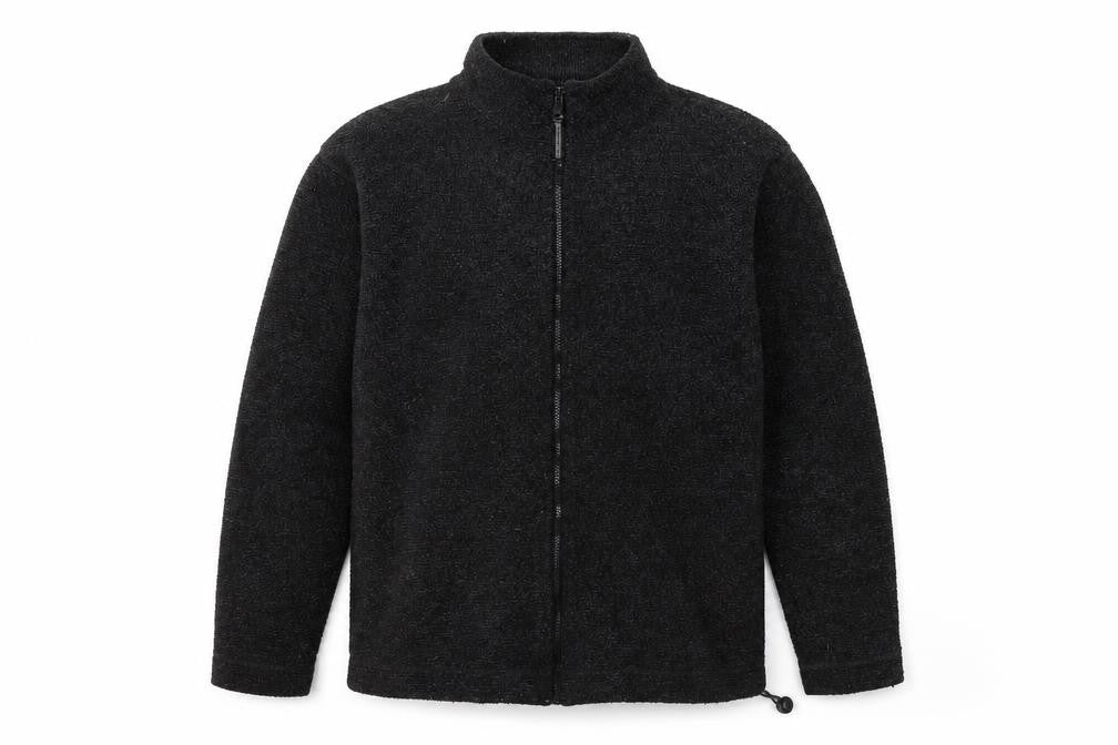 Front view of Armando men’s grey polyester full zip sweatshirt, size M