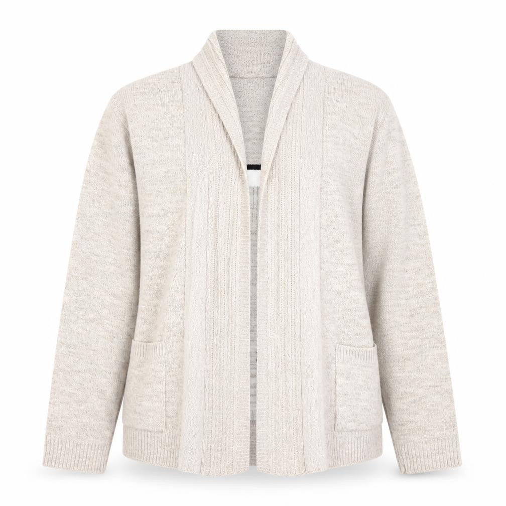 Glimpse Womens Beige V-Neck Acrylic Cardigan Jumper Size S