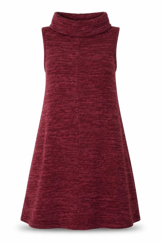 Front view of George women’s red polyester trapeze & swing, size UK 14, roll neck