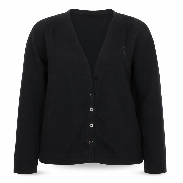 Marks & Spencer Girls Black V-Neck Cotton Cape Jumper Size 11-12 Years Button