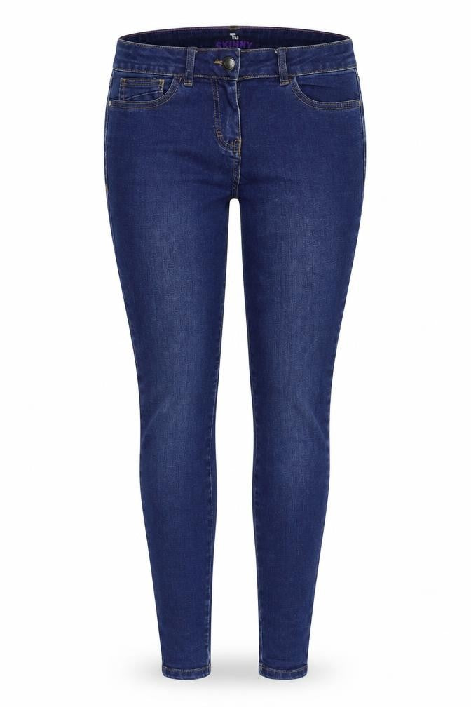 TU Womens Blue Cotton Skinny Jeans Size 8 L28 in Regular Button