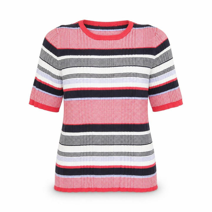 Marks & Spencer Womens Multicoloured Round Neck Striped Viscose Pullover Jumper Size 14