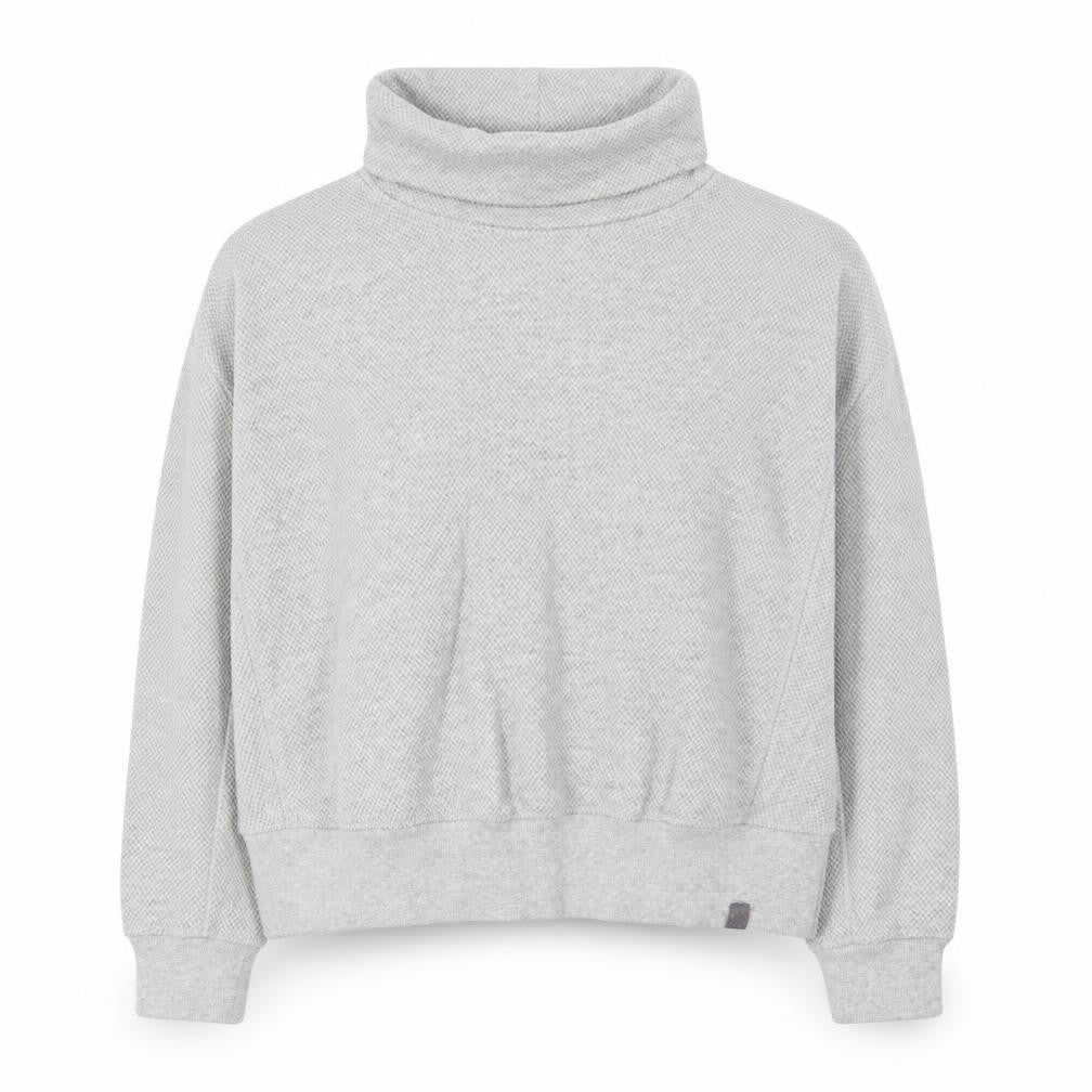 Front view of Next women’s grey roll neck cotton jumper, size XS, - loungewear
