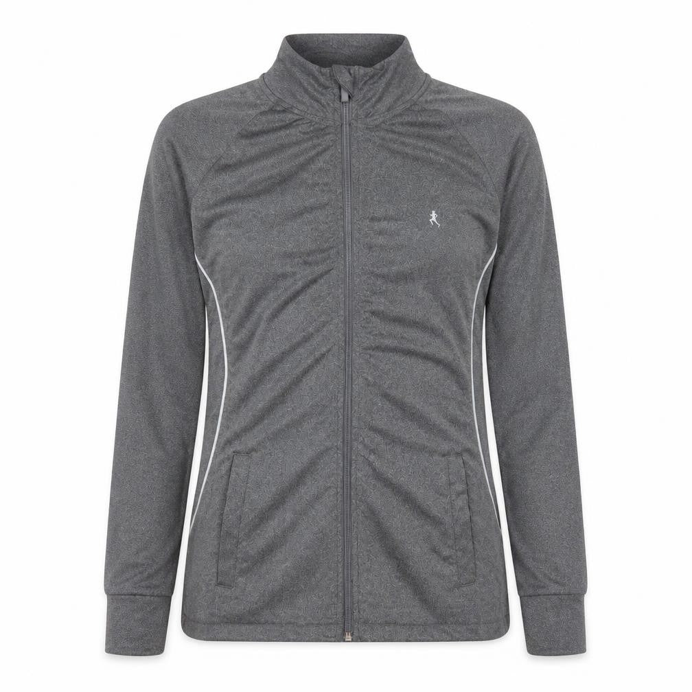 Front view of Atmosphere women’s grey polyester full zip sweatshirt, size UK 10