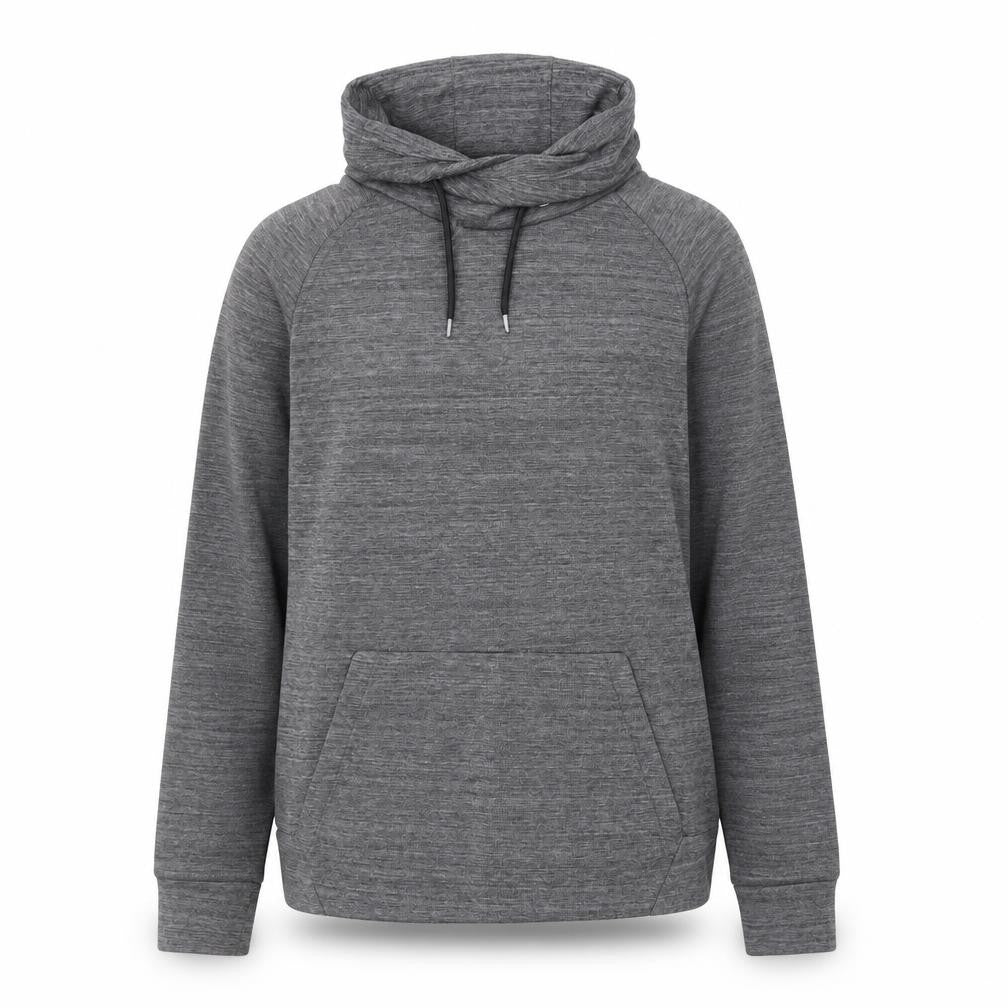 Front view of H&M women’s grey roll neck polyester jumper, size M