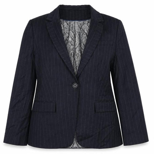 Marks & Spencer Womens Blue Striped Jacket Blazer Size 12 Button