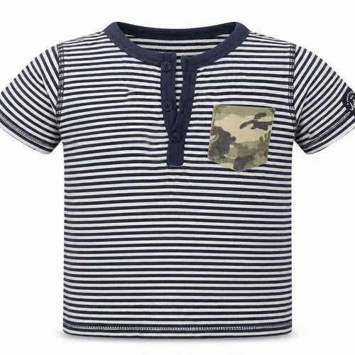 Soul & glory Boys Blue Striped Polyester Jersey T-Shirt Size 3-4 Years V-Neck Pullover