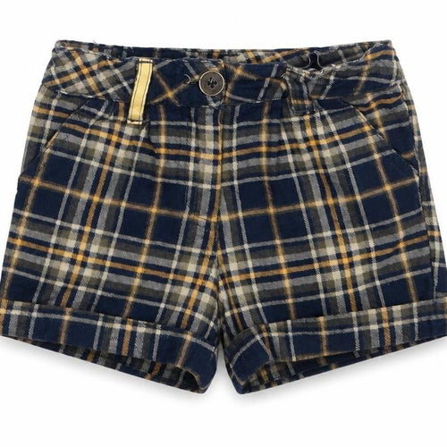 Dunnes Boys Blue Plaid Cotton Chino Shorts Size 5 Years Regular Zip